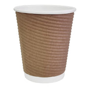 Fiesta Recyclable Hot Cup Ripple Wall Kraft 225ml (Box 500)