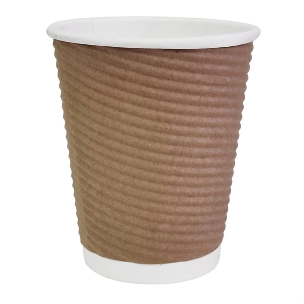 Fiesta Recyclable Hot Cup Ripple Wall Kraft 225ml (Box 500)