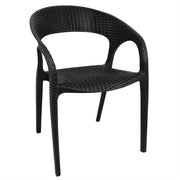 Bolero PP Rattan Wraparound Armchair Black (Pack 4) - Hospitality Connect