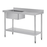 Vogue Single Bowl Sink R/H Drainer - 1200mm (90mm Drain) - Hospitality Connect