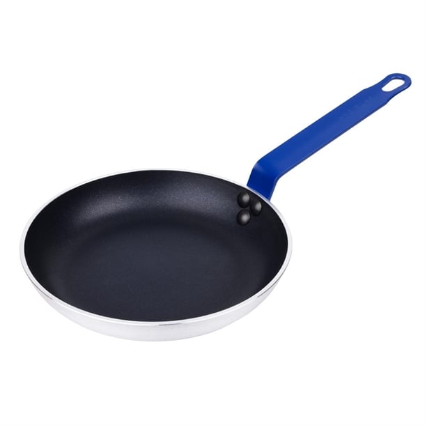 Hygiplas Frypan Aluminium Non-stick Teflon Platinum Plus Blue Handle - 240x40mm