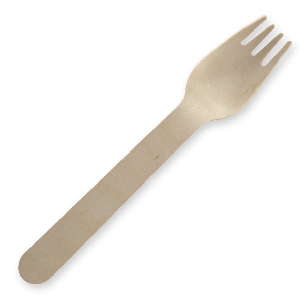 BIOPAK 16cm Unbranded Wood Fork - Bulk Pack 2000 Units - Hospitality Connect