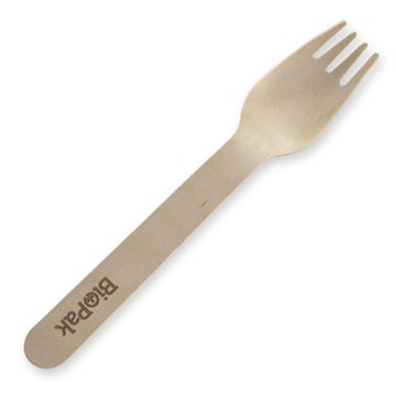 BIOPAK 16cm Wood Fork 1000 Units
