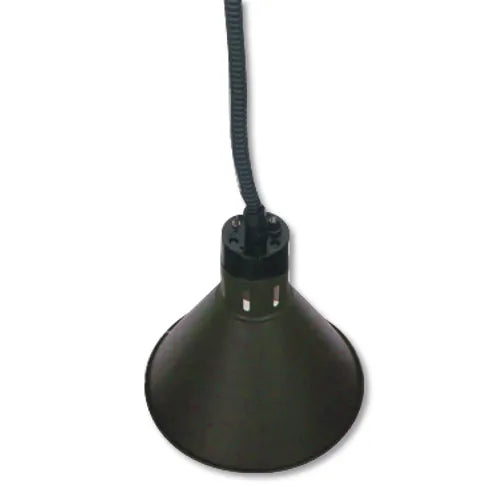 Benchstar Pull down heat lamp black 270mm Round HYWBL08. - Hospitality Connect