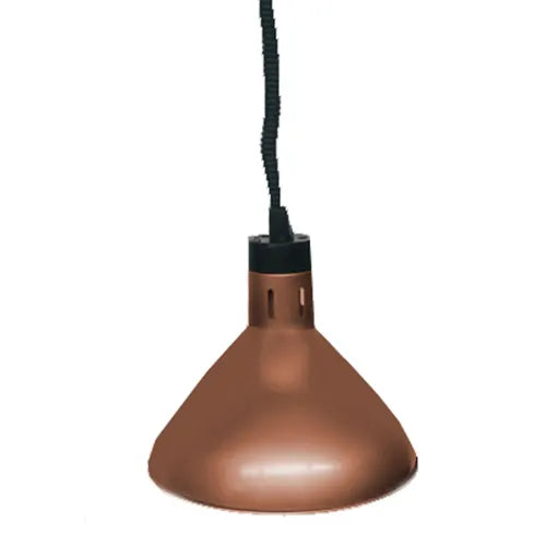 Benchstar Pull down heat lamp antique copper 270mm Round HYWBL09. - Hospitality Connect