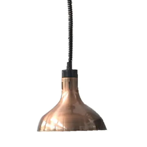 Benchstar Pull down heat lamp antique copper 290mm Round HYWCL12. - Hospitality Connect