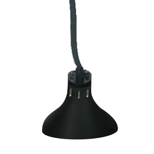 Benchstar Pull down heat lamp black 290mm Round HYWCL14. - Hospitality Connect