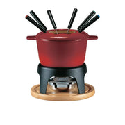 Swissmar Sierra 11 Piece Fondue Set, Cast Iron - Cherry Red - Hospitality Connect