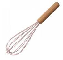 WILTSHIRE SILICONE HEAD WHISK-PINK w/BEECHWOOD HANDLE - Hospitality Connect