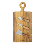 PEER SORENSEN 4 Pc Cheese Knife and Rectangular Board Set, 42 x 20 x 1.9cm Teak - Hospitality Connect