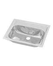 3Monkeez stainless steel inset hand basin with fixing clips and seal, 40mm outlet, made of durable 304 grade stainless steel.