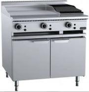 VERR Combination Two Open Burners & 600mm Grill Plate Bench Mounted VBT-SB2-GRP6BM. - Hospitality Connect
