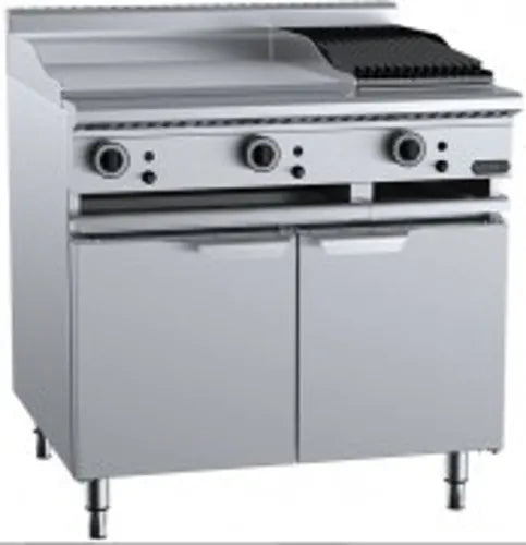 VERR Combination Two Open Burners & 600mm Grill Plate Bench Mounted VBT-SB2-GRP6BM.