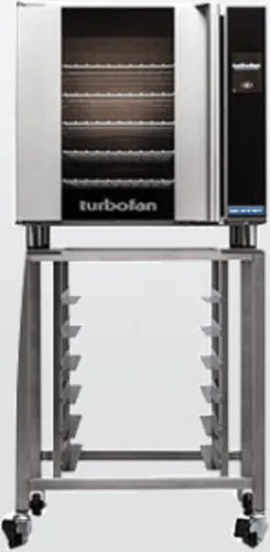 Turbofan E32T42C - 2 x E32T4 Electric Convection Ovens Double Stacked with castor base stand - Hospitality Connect