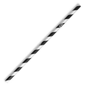 Biopak 6mm Regular Black Stripe BioStraw 2500 units - Hospitality Connect