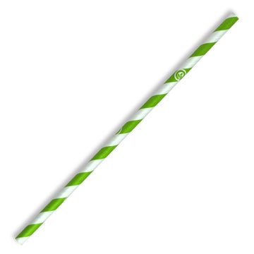Biopak 6mm Regular Green Stripe BioStraw 2500 units - Hospitality Connect