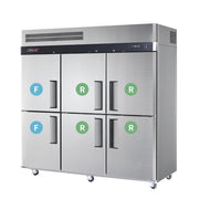 Turbo Air 4 half door Fridge 2 half door Freezer  KRF65-6-N(HC) - Hospitality Connect