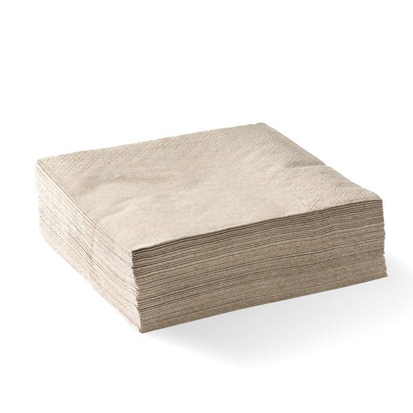 BIOPAK 2-Ply 1/4 Fold Natural Corner Embossed Dinner BioNapkin 1000 Units - Hospitality Connect