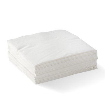 BIOPAK 2-Ply 1/4 Fold White Corner Embossed Dinner BioNapkin 1000 Units - Hospitality Connect