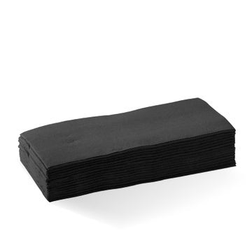 BIOPAK 2-Ply 1/8 Fold Black BioNapkin 1000 Units - Hospitality Connect