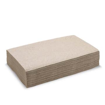 BioPak 2-ply single saver BioDispenser napkins in natural color, box of 6000, disposable paper napkins for food service.