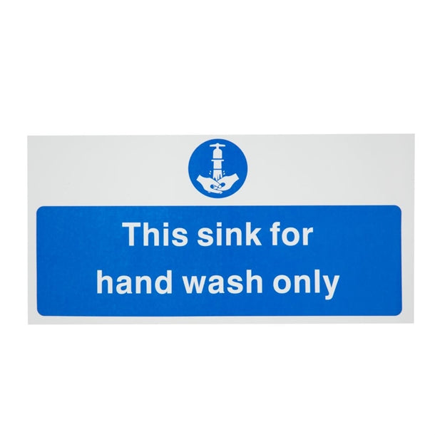 Vogue Hand Wash Only Sign - 230x90mm 9x3 1/2" (Self-Adhesive) - Hospitality Connect