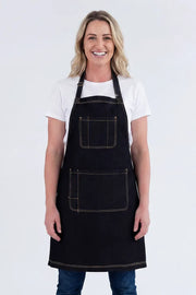 Aussie Chef Leo Denim Black Apron