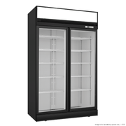 Thermaster 1006L Top Mounted Double Glass Door Black Upright Freezer LG-1006DF