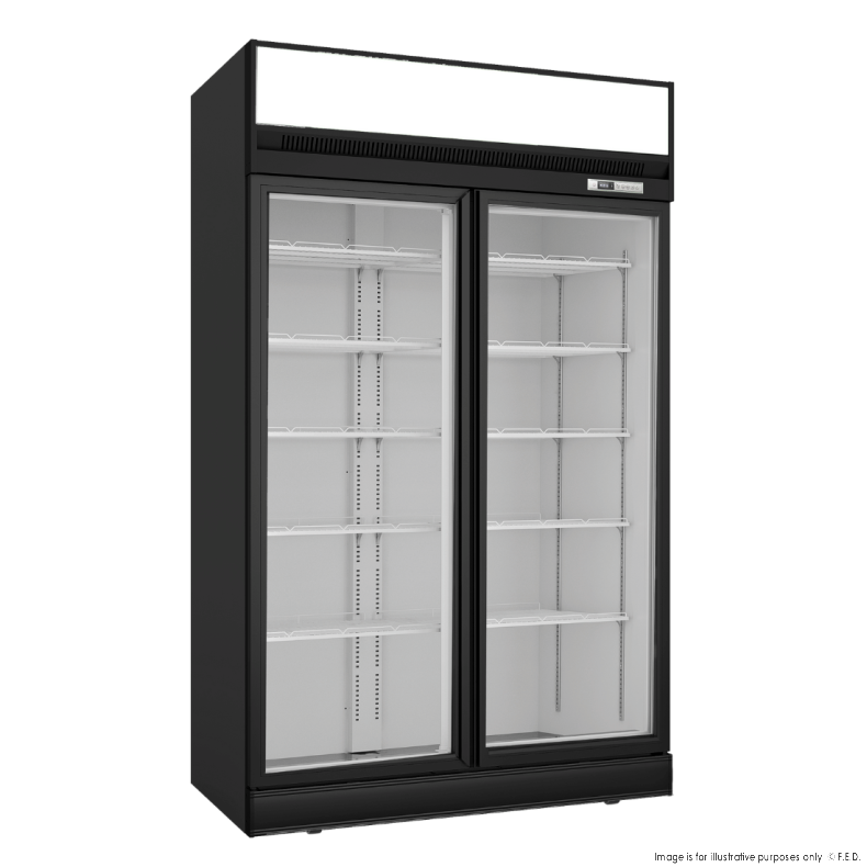 Thermaster 1006L Top Mounted Double Glass Door Black Upright Freezer LG-1006DF