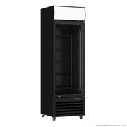 Thermaster Single glass door black colourbond upright drink fridge LG-370BP