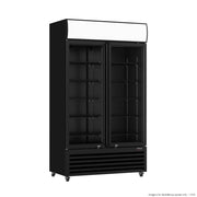 Thermaster Double glass door black upright drink fridge LG-730BP