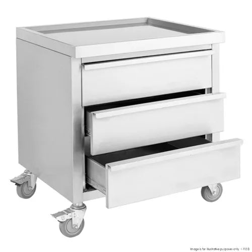 Modular Mobile Work Stand with 3 Drawers MDS-6-700. - Hospitality Connect