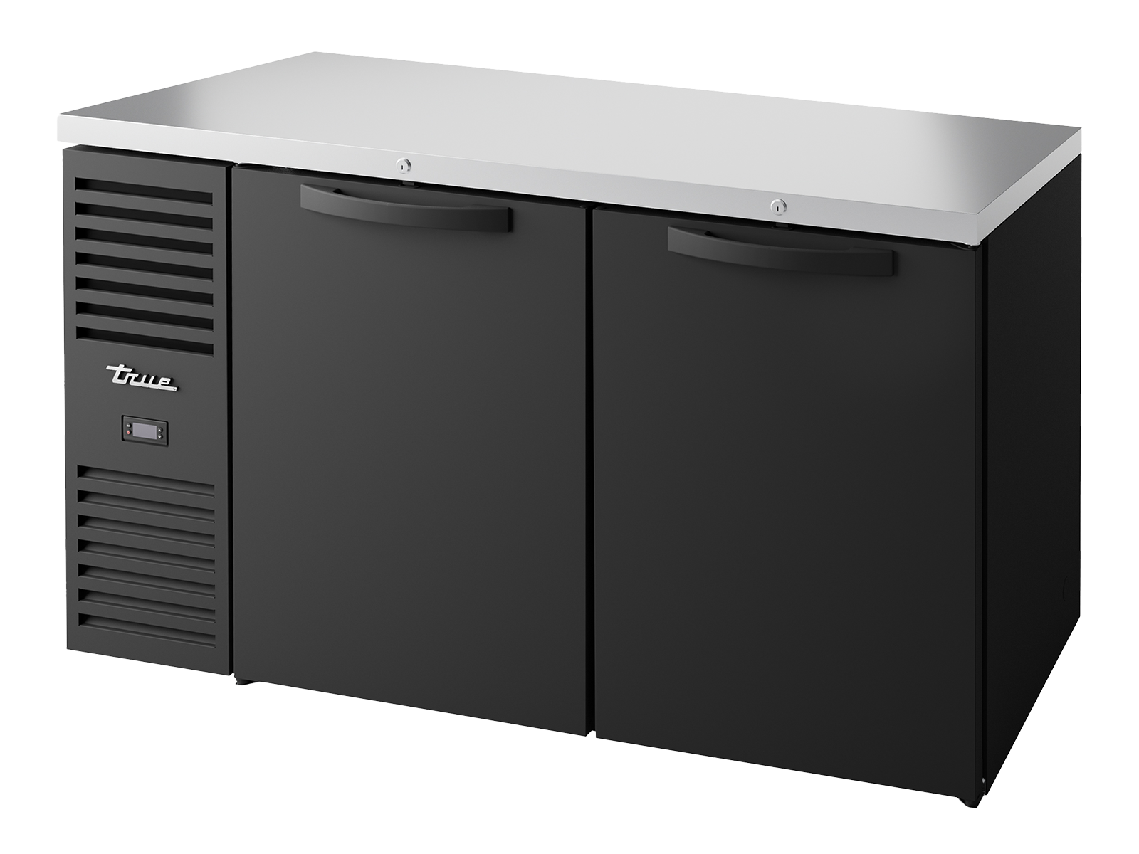 TRUE Bar Refrigerator, Black Ext, 2 Solid Swing Doors TBR60-RISZ1-L-B-SS-2 - Hospitality Connect