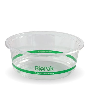 BIOPAK 600ml Clear Wide BioBowl 600 Units - Hospitality Connect