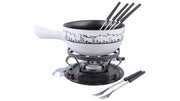 Swissmar Heidi 9 Piece Fondue Set, Ceramic - White/Black - Hospitality Connect