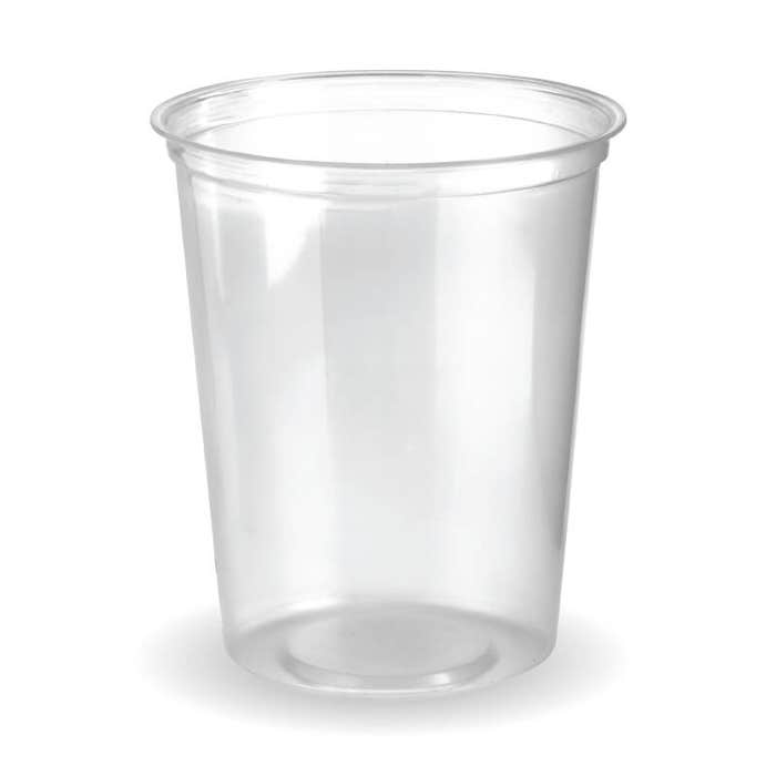 Biopak 960ml clear disposable BioBowl box containing 500 unbranded biodegradable bowls for food service.