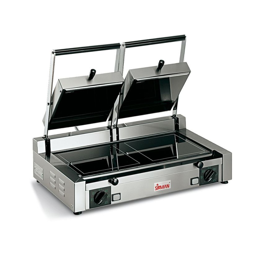 Sirman PD VT LL-LL Ceran Ceramic Glass Double-Head Sandwich Grill with Smooth Top and Bottom