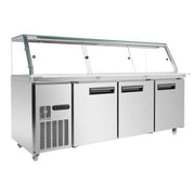 Thermaster 1000L Cold Food Display with Glass Top Hold 6x 1/1 GN Pans PG210FA-XG