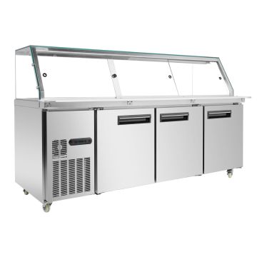 Thermaster 1000L Cold Food Display with Glass Top Hold 6x 1/1 GN Pans PG210FA-XG