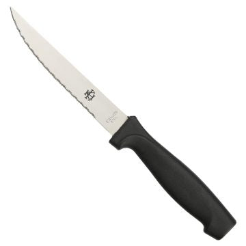 KH KHARVE STEAK KNIFE PLASTIC HANDLE BLACK POINT TIP S/STEEL Box of 12