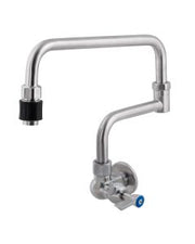 3Monkeez stainless steel wall-mounted pot and kettle filler with folding outlet and stop, 1/2" FI BSP inlet for commercial kitchens.