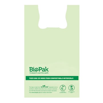 BIOPAK 20L Bioplastic Bags With Handle 1000 Units