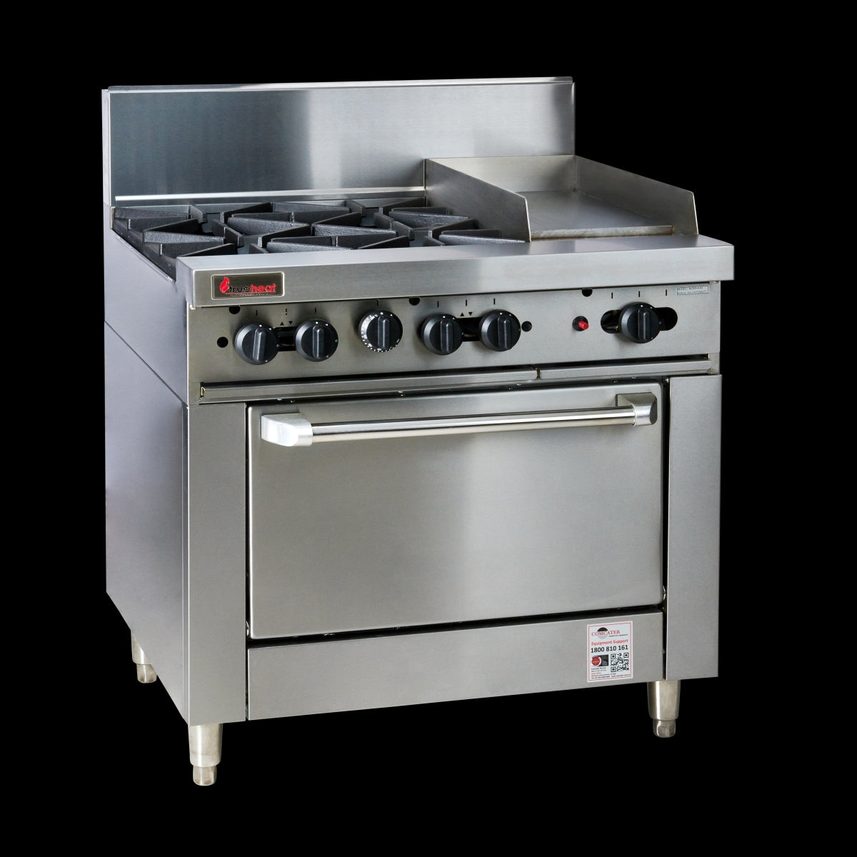 Trueheat RC Series 900mm Range W 4 Burners And 300mm Griddle Plate RCR9-4-3G - Hospitality Connect