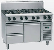 Waldorf 800 Series RN8803G-RB - 1200mm Gas Cooktop – Refrigerated Base - Hospitality Connect