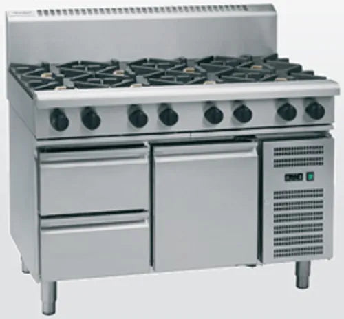 Waldorf 800 Series RN8800G-RB - 1200mm Gas Cooktop – Refrigerated Base - Hospitality Connect