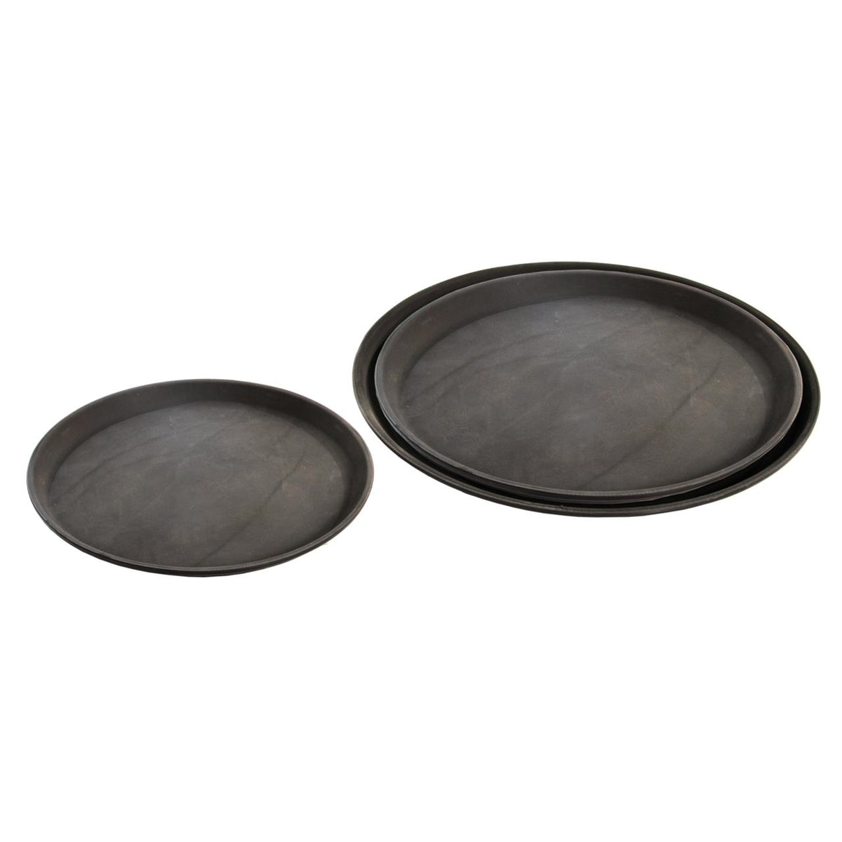 KH TRAY RUBBER NON SLIP ROUND 400mm BLACK