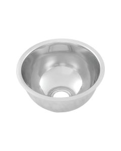 3Monkeez round pressed stainless steel bowl with 20mm flange and 50mm centre outlet, 380mm diameter, 165mm height.