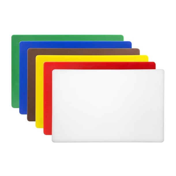 Hygiplas Thick Low Density Set of 6 Chopping Board Set 450x300x20mm