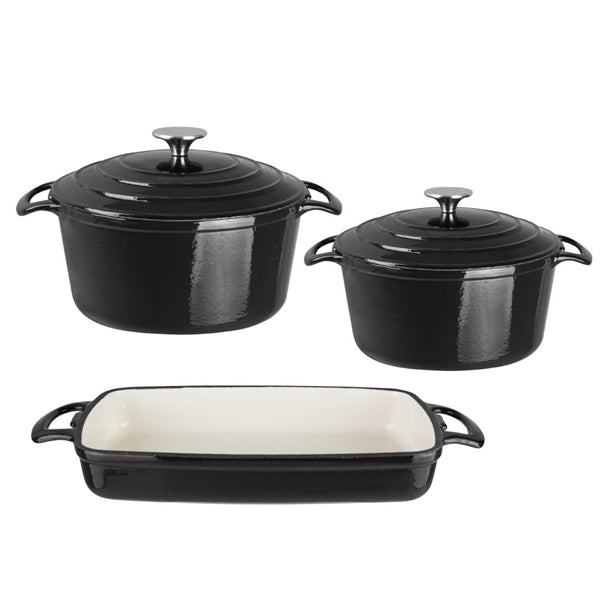 Vogue Cast Iron Cookware 3 Dish Set