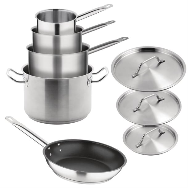 Vogue St/St Saucepan Stewpan & Frypan Set